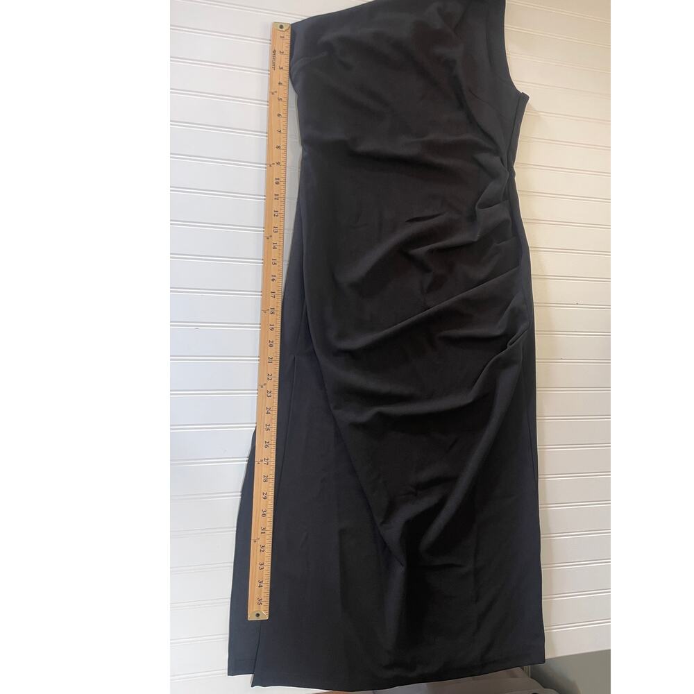 NWT Billy J‎ Alaina Midi Dress Black Side Slit Cocktail Event Classic Womens 12 - Picture 6 of 9